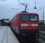 114 011 steht am Abend des 22.07.2005 mit ihrem RE aus Frankfurt(Oder) in Magdeburg Hbf.