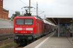 114 002-9 mit dem RE2 (RE 38139) nach Knigs Wusterhausen in Rathenow.