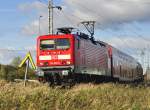 mit RE5  verlt 114 032 Stralsund am 14.10.2010