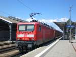 BR 114 als RE1 nach Magdeburg Hauptbahnhof im Bahnhof Frankfurt(Oder).(6.7.2011)