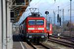 Die jetzt auch in Magdeburg zu Hause 114 007-8 mit der RB29 (RB 27568) von Stendal nach Salzwedel in Stendal. 17.12.2011