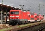 114 008-6 mit RE 17708 von Halle(Saale)Hbf nach Uelzen kurz nach der Ankunft im Bahnhof Stendal.22.09.2012 