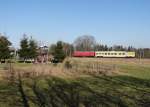 114 501 ist am 25.02.14 mit dem Messzug in Oberjößnitz zusehen.