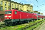 114 007 mit RE 38211 (Wittenberge–Bad Liebenwerda) am 03.05.2000 in Wittenberge