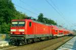 114 014 mit RE 33010 (Rostock Hbf–Hamburg Hbf) am 08.10.2005 in Pritzier