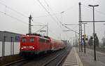 115 261 führte am 21.12.17 ihren kurzen PbZ 2467 von Berlin kommend durch Delitzsch nach Leipzig.