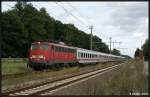 115 336 mit dem IC1910 aus Stralsund ber Rostock weiter nach Kln am 30.08.09 in Gelbensande.