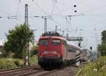 115 346-9 hngt kalt am IC2862 Hamm (Westf.) - Bonn welcher von 115 205-7 gezogen wird, hier bei Sechtem, 9.8.10