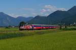 Am 16.06.12 war DB 115 509 mit PF 13994 (Rijeka - Salzburg Hbf - Nrnberg Hbf) ab Salzburg Hbf unterwegs, die Aufnahme entstand bei Bernau am Chiemsee.