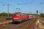 Normalerweise fhrt der PbZ 2471 ber Essen-Altenessen, am 2.8.2013 musste er wegen Bauarbeiten umgeleitet werden und prsentierte sich so in Styrum mit 115 114 als Zuglok