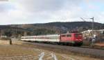 115 278-4 mit dem IC 280 (Zürich HB-Stuttgart Hbf) bei Möhringen 26.1.14