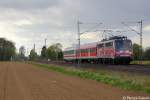 PBZ 2479 Dortmund- Kassel mit 115 509 (DB Autozug Werbelok) am 18/04/2014 mit einer recht kurzen Fuhre durch Paderborn-Elsen.