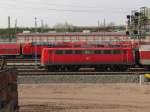 DB 115 198-4 mit dem PbZ 2487 von Leipzig Hbf nach München-Pasing Bbf, am 16.04.2015 am DB Werk Erfurt.