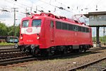 Bei gestrigen Sommerfest 2016 (18.06.2016) im DB Museum in Koblenz-Lützel, zeigte sich die 110 152-6 (91 80 6115 152-1 D-DB) in ihrem neueu Orientrotem Farbkleid.