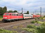 115 350-1 (NVR: 9180 6 115 350-1 D-DB) am 29.07.2016 mit einem PbZ Porta Westfalica Richtung Dortmund passierend  ...