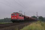 139 554-0 mit einem Schotterzug in Reindorf am 04.08.2011