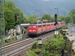 139 132 als Zuglok eines 10teiligen Lokzuges in Oberwesel