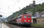 139 287 der BayernBahn zog am 8.8.12 den Henkelzug durch Kaub.