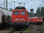 139 313-1 rangiert am 06.08.2012 aus der Abstellgruppe in Aachen West an einen Kesselzug.