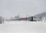 139 312 mit dem Schneeexpress nach Mallnitz am 16.02.2013 bei Fieberbrunn.