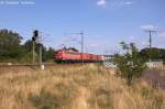 139 285-1 EGP - Eisenbahngesellschaft Potsdam mit einem Containerzug in Stendal(Wahrburg) und fuhr in Richtung Wittenberge weiter.