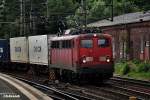 139 285-1 zog einen intermodal am 20.06.14 durch hh-harburg