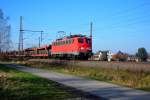 Am 13.02.2016 kam 139 132 mit einem leeren Autozug durch Dedensen Gümmer.