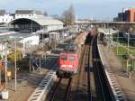 139 313 bei der Durchfahrt in Peine mit einem gemischten Güterzug auf dem Weg nach Hannover. 29.02.2016