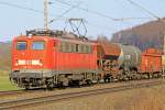 DB 139 313-1 am 09.03.2016  15:37 mit der Übergabe nach Göttingen nördlich von Salzderhelden am BÜ 75,1  