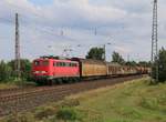 140 501-8 mit gemischtem Güterzug in Fahrtrichtung Verden(Aller). Aufgenommen bei Wahnebergen am 23.07.2015.