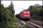 DB 140502-6 ist hier am 27.9.2007 mit einem Güterzug bei Sudmühle in Richtung Münster in Westfalen unterwegs-