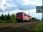 140 512 durchfhrt mit einem Gterzug am 02.05.08 Grfenhainichen Richtung Berlin.