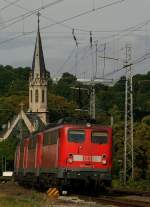 91 80 6140 848-3-D-DB schleppt am 11. August 2008 die 91 80 6140 760-0-D-DB, 91 80 6140 797-2-D-DB, 91 80 6140 873-1-D-DB und 91 80 6140 844-3-D-DB mit dem 62914 (Bebra-Ingolstadt Nord, Sdl.) durch den Bahnhof Ochsenfurt.