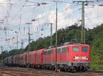 140 821-0 und 140 833-5 ziehen gemeinsam einen Gterzug durch Kln Gremberg, 5.8.10