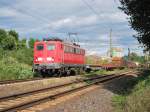 BR 140 716-2 lsst Nachmittag des 31.08.2010 eine dicke Regenfront hinter sich und rollt auf die Kanalbrcke in Hannover Misburg Sd zu.