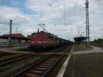 Am 10.05.2013 kam 140 857 mit einem Containerzug durch Stendal und weiter nach Wittenberge.