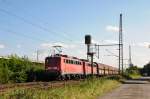 140 858-2 und Schwesterlok ziehen einen langen Güterzug durch Porz-Wahn Richtung Köln. Die Aufnahme entstand am 27/09/2014.