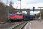 140 291-6 biegt in Eichenberg mit ihrem leeren Autotransportzug in Richtung Osten ab.