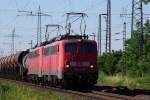 DB 140 799-8 und eine 140 der RBH in Doppeltraktion am 1.7.2015 in Ratingen Lintorf