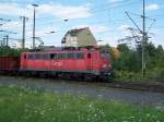 Br 140 838 (Cargo) durchfhrt Lehrte richtung Braunschweig (14.8.2007)