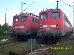 140 450 und 140 601 am 13.09.2008 in der Einsatzstelle Berlin Lichtenberg.