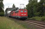140 002-7 mit Schlafaugen am 13.06.2009 bei berquerung des Mittellandkanals bei Peine