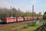 RBH 161 (140 772)+RBH 164 (140 797) am 29.3.14 mit einem Kohlewagenzug in Ratingen-Lintorf.