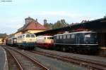 217 014-0 ;103 113-7 und E41 001 beim Burgwaldbahnfest in Frankenberg (Eder) 23.10.10