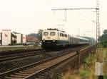 141 257-6 mit einem RegionalBahn Mnster-Rheine in Mesum am 17-7-1997.