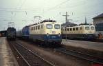 Am 07.04.1979 wurden 144 088-2, 141 366-5 mit einer abgebügelten 118 im Schlepp und 141 377-2 im Bahnhof Lichtenfels angetroffen