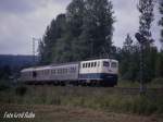 141088 schiebt den N 8616 am 22.8.1988 um 13.31 Uhr an der Landesgrenze Niedersachsen zu Nordrhein Westfalen gen Münster.