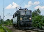 142 001 durchfhrt am 12.06.13 Dresden Stetzsch in Richtung Pilsen(CH) um ihren Kokszug abzuholen.