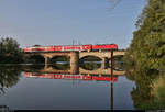 143 168-3 unterwegs auf der Saalebrücke in Halle-Wörmlitz.
Die Wellen des eben vorbeigefahrenen Motorboots hatten glücklicherweise noch nicht das Ufer erreicht.

🧰 S-Bahn Mitteldeutschland (DB Regio Südost)
🚝 S 37753 (S7) Halle-Nietleben–Halle(Saale)Hbf
🚩 Bahnstrecke Halle–Hann. Münden (KBS 590)
🕓 11.9.2020 | 17:31 Uhr