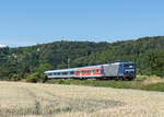 WEE 143 295 mit RB 25 nach Halle Hbf am 26.06.2022 nahe Bad Kösen.